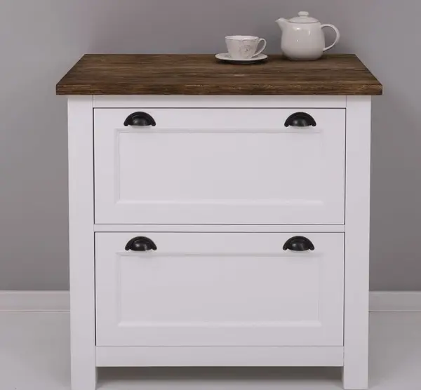 Modul de bucatarie cu doua sertare si doua sertare ascunse, sertare pe sine metalice simple cu finisaj Dublu color