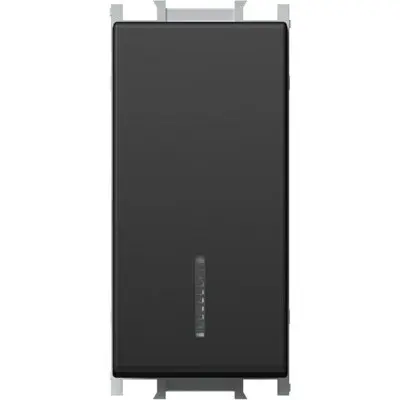 Modul Int. Simplu 1M 16A IP20 Negru, TEM Modul TEM-SM10SBIN-B