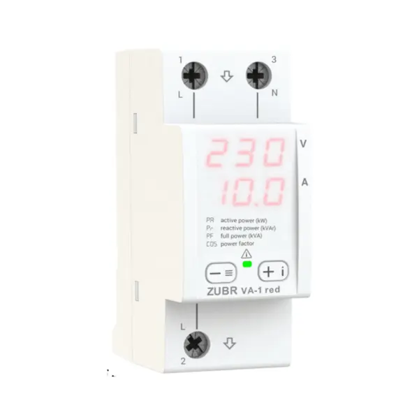 Modul monitorizare parametri electrici ZUBR VA-1 Red 63A IP20 TrueRMS