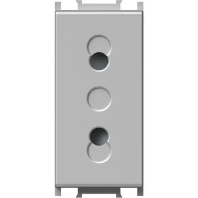 Modul Priza S. EURO 1M 10A ST IP20 Argintiu, TEM Modul TEM-VM20ES-U
