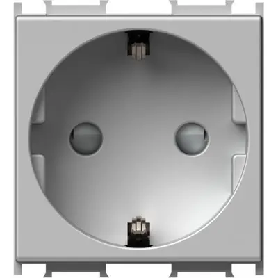 Modul Priza SCHUKO 1P 16A ST IP20 2M argint, TEM Modul TEM-VM10ES-U