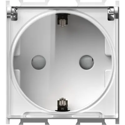 Modul Priza SCHUKO+capac 1P 16A ST IP20 alb, TEM Modul TEM-VM11PT-U