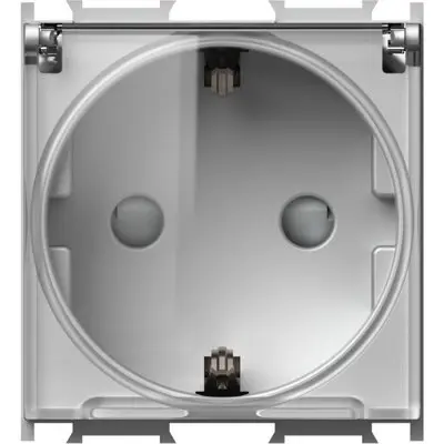 Modul Priza SCHUKO+capac 1P 16A ST IP20 argint, TEM Modul TEM-VM11ST-B