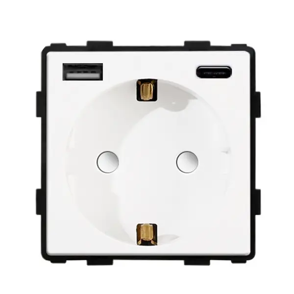 Modul priza simpla + USB-A + USB-C 3.1A