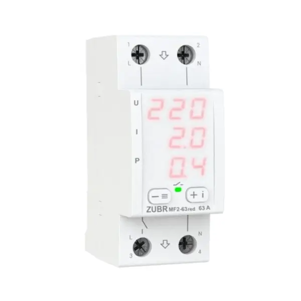 Modul protectie retea electrica ZUBR MF2-63 Red IP20 TrueRMS