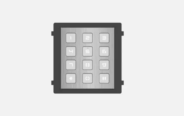 Modul tastatura videointerfon Hikvision DS-KD-KP/S, Pro Series, cod PIN, apelare statie interioara, IP65, IK07