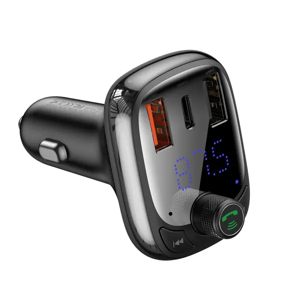 Modulator FM Bluetooth Baseus S-13, 2 x USB-A - 1 x USB C - 1 x microSD CCMT000101
