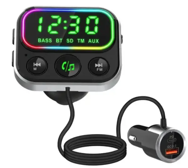 Modulator Transmitator FM Auto BC79 Bluetooth QC 3.0 negru