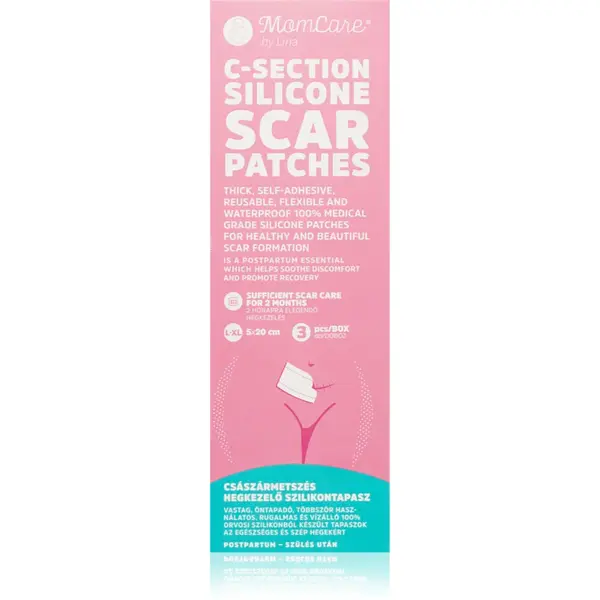 MomCare by Lina C-Section Silicone Scar Patches plasturi de silicon pentru cicatrici de cezariană mărime L-XL 5 x 20 cm 3 buc