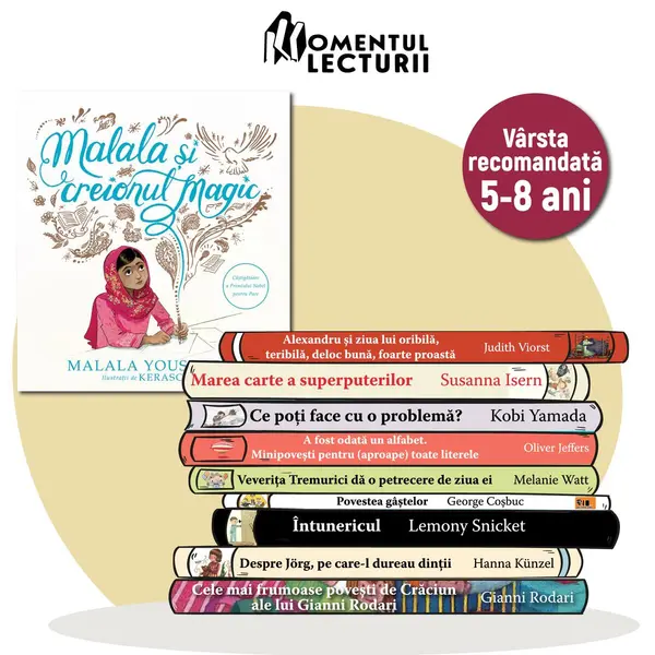 Momentul Lecturii. 10 cărți ilustrate pentru 5-8 ani. (Pachetul 3. Malala)