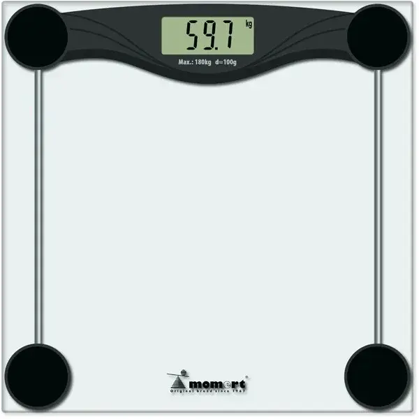 Momert Cantar digital Momert 5873, sticla, 180 kg, Negru/Transparent