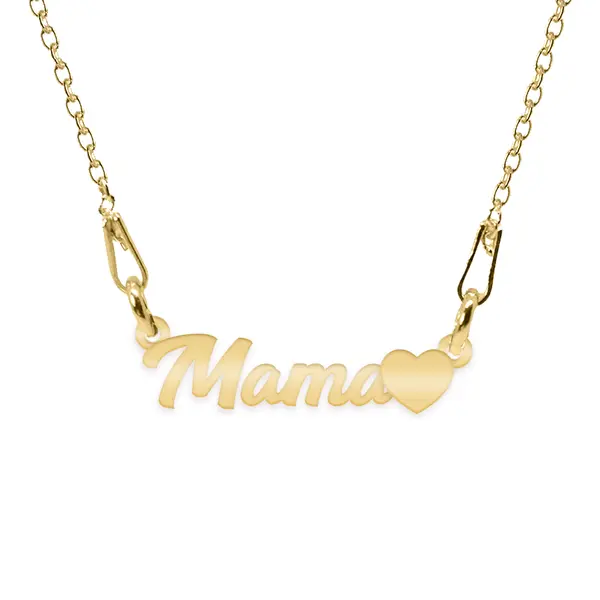 Mommy - Colier personalizat inimioara din argint 925 placat cu aur galben 24K - Mama