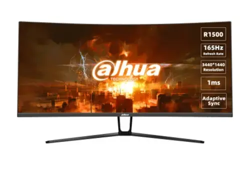 Monior Gaming VA LED Dahua 34inch LM34-E330C, WQHD (3440 x 1440), HDMI, DisplayPort, Ecran curbat, 165 Hz, 1 ms (Negru)