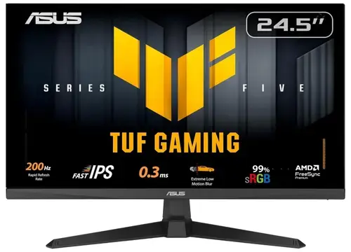 Monitor Gaming Fast IPS LED ASUS TUF Gaming 24.5inch VG259Q5A, FullHD (1920 x 1080), HDMI, DisplayPort, Boxe, 200 Hz, 0.3 ms (Negru)