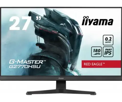 Monitor Gaming Fast IPS LED Iiyama 27inch G2770HSU-B6, Full HD (1920 x 1080), HDMI, DisplayPort, Boxe, 180 Hz, 0.2 ms (Negru)