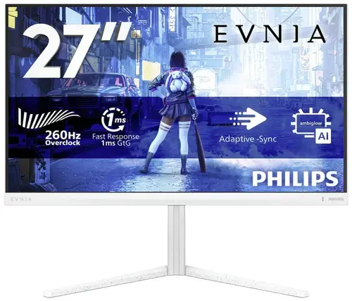 Monitor Gaming Fast IPS LED Philips 27inch 27M2N5201P/00, Full HD (1920 x 1080), HDMI, DisplayPort, Pivot, 260 Hz, 1 ms (Alb)