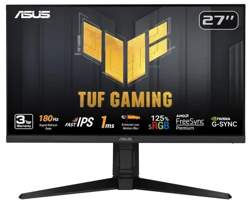 Monitor Gaming IPS LED ASUS 27inch VG279QL3A, Full HD (1920 x 1080), HDMI, DisplayPort, Boxe, Pivot, 180 Hz, 1 ms (Negru)