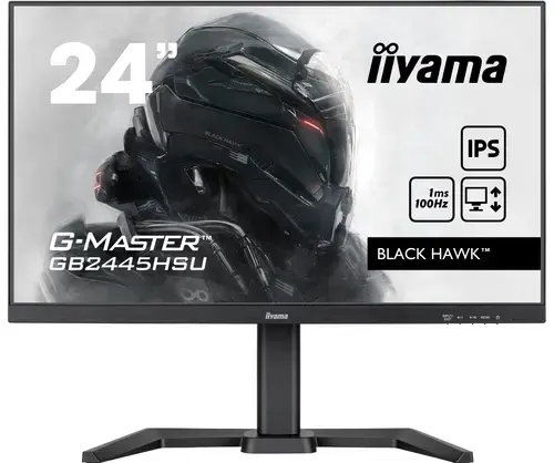 Monitor Gaming IPS LED Iiyama 24inch GB2445HSU-B1, Full HD (1920 x 1080), HDMI, DisplayPort, Boxe, Pivot, 100 Hz, 1 ms (Negru)