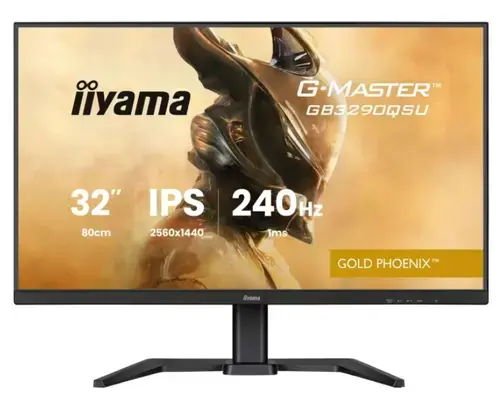 Monitor Gaming IPS LED Iiyama 31.5inch GB3290QSU-B1, QHD (2560 x 1440), HDMI, DisplayPort, Boxe, Pivot, 240 Hz, 1 ms (Negru)