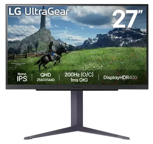 Monitor Gaming IPS LED LG 27inch 27GS85Q-B, QHD (2560 x 1440), HDMI, DisplayPort, Pivot, 200 Hz, 1 ms (Negru)