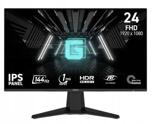 Monitor Gaming IPS LED MSI 23.8inch G242L E14, Full HD (1920 x 1080), HDMI, DisplayPort, 144 Hz, 1 ms (Negru)