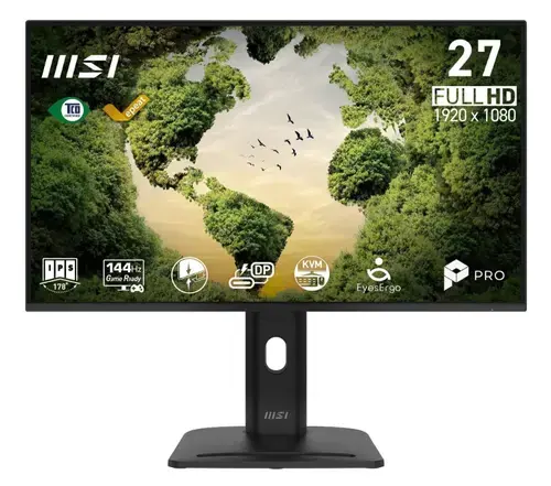 Monitor Gaming IPS LED MSI 27inch PRO MP275PHGN E14, Full HD (1920 x 1080), HDMI, DisplayPort, Pivot, 144 Hz, 1 ms (Negru)