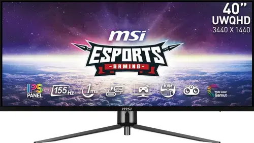 Monitor Gaming IPS LED MSI 40inch MAG401QR, UWQHD (3440 x 1440), HDMI, DisplayPort, 155 Hz, 1 ms (Negru)