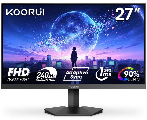 Monitor gaming KOORUI - GN02, 27'', 240Hz, 1ms, FHD, FreeSync Premium