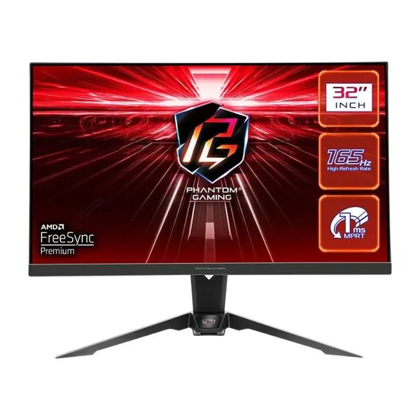 Monitor Gaming LED VA ASRock PG32QF2B 32", QHD (2560x1440), 165Hz, 1ms, AMD FreeSync™ Premium, VESA DisplayHDR™ 400, 92% DCI-P3 / sRGB 116% Color Space, Antena WiFi, 2x HDMI