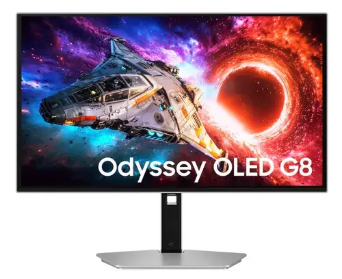 Monitor Gaming OLED Samsung 27inch LS27HG800SUXEN, UHD (3840 x 2160), HDMI, DisplayPort, Pivot, 240 Hz, 0.03 ms (Argintiu)