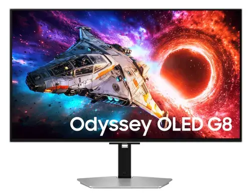 Monitor Gaming OLED Samsung 32inch LS32HG800SUXEN, UHD (3840 x 2160), HDMI, DisplayPort, Pivot, 240 Hz, 0.03 ms (Argintiu)
