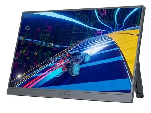 Monitor Gaming Portabil IPS LED Arzopa 16.1inch Z1FC, Full HD (1920 x 1080), USB-C, miniHDMI, Boxe, 144 Hz, 1 ms (Gri)