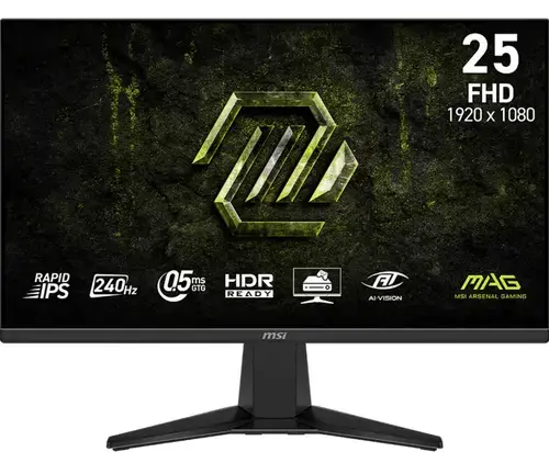 Monitor Gaming Rapid IPS LED MSI 24.5inch MAG 255F X24, Full HD (1920 x 1080), HDMI, DisplayPort, 240 Hz, 0.5 ms (Negru)