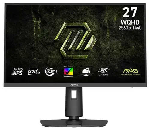 Monitor Gaming Rapid IPS LED MSI 27inch MAG 274QPF X32, WQHD (2560 x 1440), HDMI, DisplayPort, Pivot, 320 Hz, 0.5 ms (Negru)