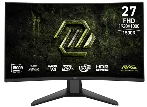 Monitor Gaming Rapid VA LED MSI 27inch MAG 274CF X24, Full HD (1920 x 1080), HDMI, DisplayPort, Ecran curbat, 240 Hz, 0.5 ms (Negru)