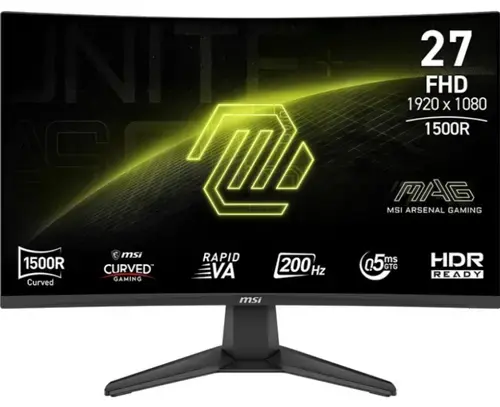 Monitor Gaming Rapid VA LED MSI 27inch MAG 276CF E20, Full HD (1920 x 1080), HDMI, DisplayPort, Ecran curbat, 200 Hz, 0.5 ms (Negru)