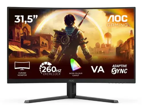 Monitor Gaming VA LED AOC 31.5inch C32G42ZE, Full HD (1920 x 1080), HDMI, 260 Hz, 4 ms (Negru)
