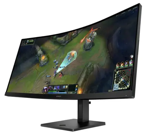 Monitor Gaming VA LED HP OMEN 34inch 34c G2, WQHD (3440 x 1440), HDMI, DisplaypPort, Ecran curbat, Boxe, 180 Hz, 1 ms (Negru)