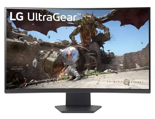 Monitor Gaming VA LED LG 31.5inch 32GS60QC-B, QHD (2560 x 1440), HDMI, DisplayPort, Ecran curbat, 180 Hz, 1 ms (Negru)