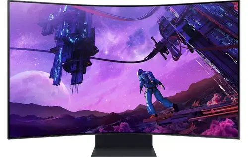Monitor Gaming VA Mini-LED, Samsung 55inch Odyssey Ark, Ultra HD (3840 x 2160), HDMI, DisplayPort, Wireless, AMD FreeSync Premium Pro, Ecran Curbat, Pivot, Boxe, 165 Hz, 1 ms (Negru)