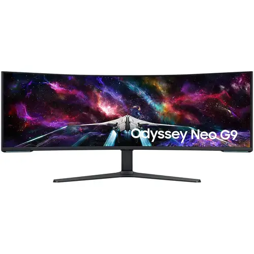 Monitor Gaming VA QLED MiniLED Samsung Odyssey Neo G9 57inch, LS57CG952NUXEN, DUHD (7680 x 2160), HDMI, DisplayPort, AMD FreeSync Premium Pro, Ecran curbat, 240Hz, 1 ms (Alb/Negru)