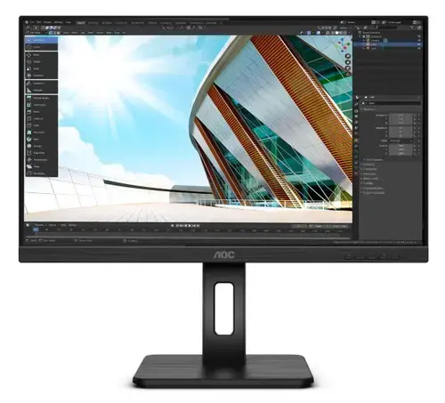 Monitor IPS LED AOC 23.8inch Q24P2Q, QHD (2560 x 1440), VGA, HDMI, DisplayPort, Boxe, Pivot, 75 Hz (Negru)