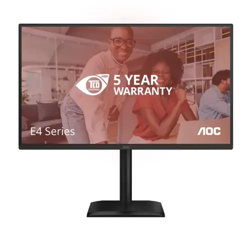 Monitor IPS LED AOC 27inch 27E4CV, Full HD (1920 x 1080), HDMI, DisplayPort, Boxe, Pivot, 120 Hz, 4 ms (Negru)