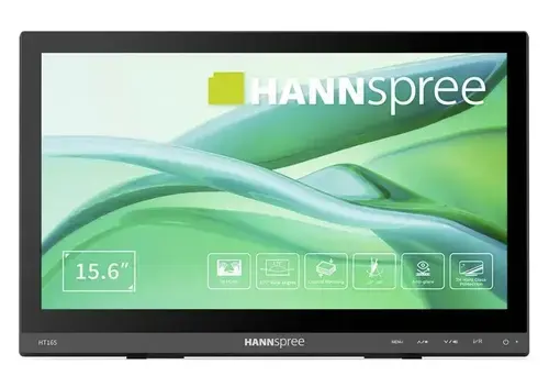 Monitor IPS LED Hannspree 15.6inch HT165HPB, Full HD (1920 x 1080), VGA, HDMI, Touchscreen (Negru)