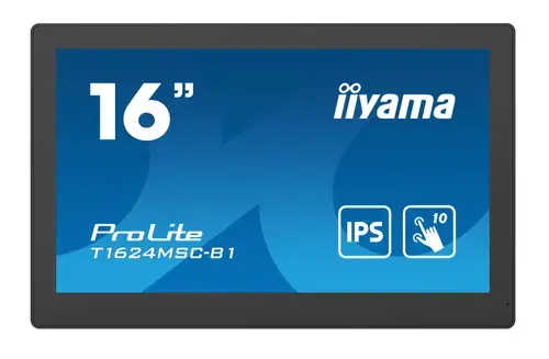 Monitor IPS LED iiyama 15.6inch T1624MSC-B1, Full HD (1920 x 1080), HDMI, Touchscreen, Boxe (Negru)