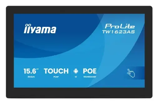Monitor IPS LED Iiyama 15.6inch TW1623AS-B3P, Full HD (1920 x 1080), HDMI, Boxe, Touchscreen (Negru)