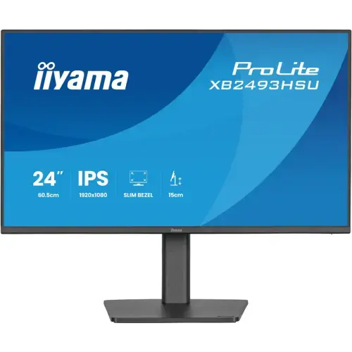 Monitor IPS LED Iiyama 23.8inch XB2493HSU-B1, Full HD (1920 x 1080), HDMI, DisplayPort, Boxe, Pivot (Negru)