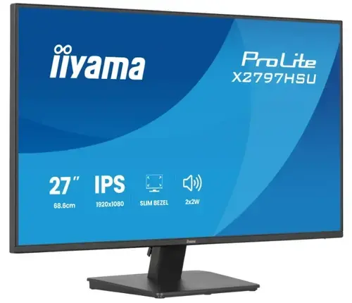 Monitor IPS LED Iiyama 27inch X2797HSU-B1, Full HD (1920 x 1080), HDMI, DisplayPort, Boxe, 120 Hz, 4 ms (Negru)