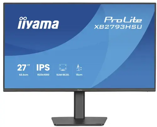 Monitor IPS LED Iiyama 27inch XB2793HSU-B1, Full HD (1920 x 1080), HDMI, DisplayPort, Boxe, Pivot, 120 Hz, 1 ms (Negru)