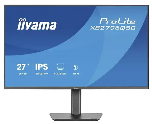Monitor IPS LED Iiyama 27inch XB2796QSC-B1, QHD (2560 x 1440), HDMI, Boxe, Pivot, 75 Hz, 4 ms (Negru)